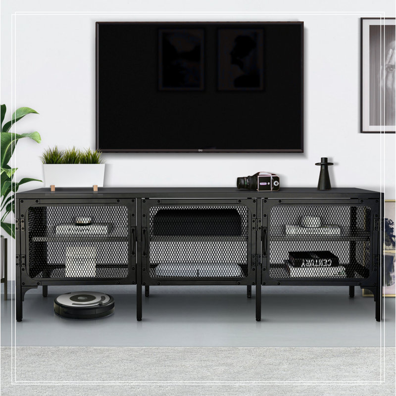Metal tv console table discount